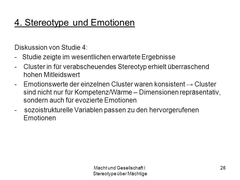 4. Stereotype und Emotionen