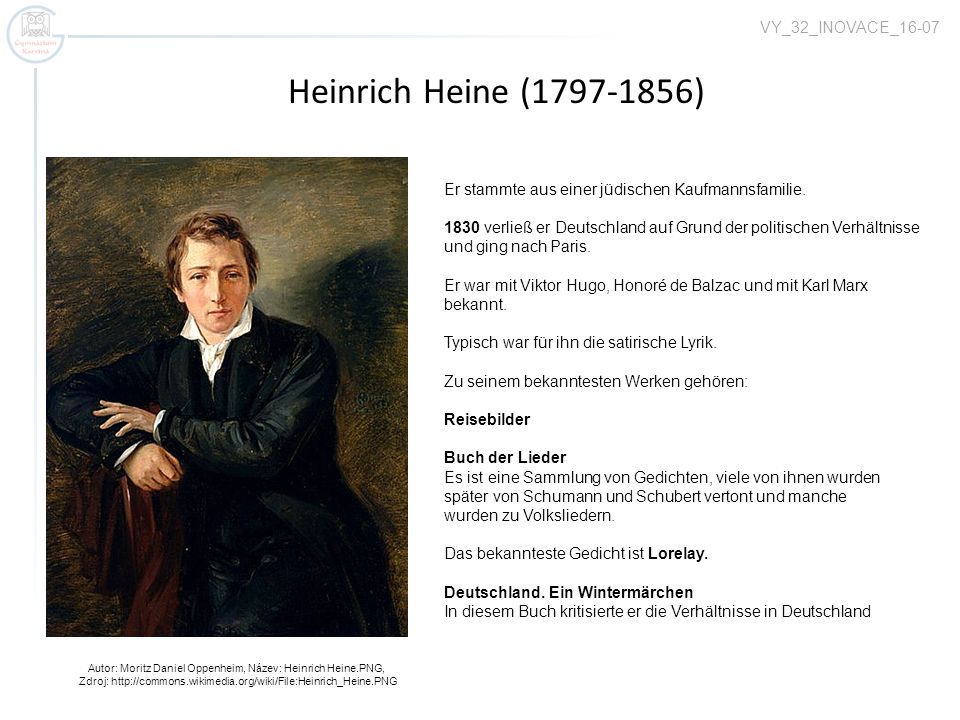 Heinrich Heine ( ) VY_32_INOVACE_16-07