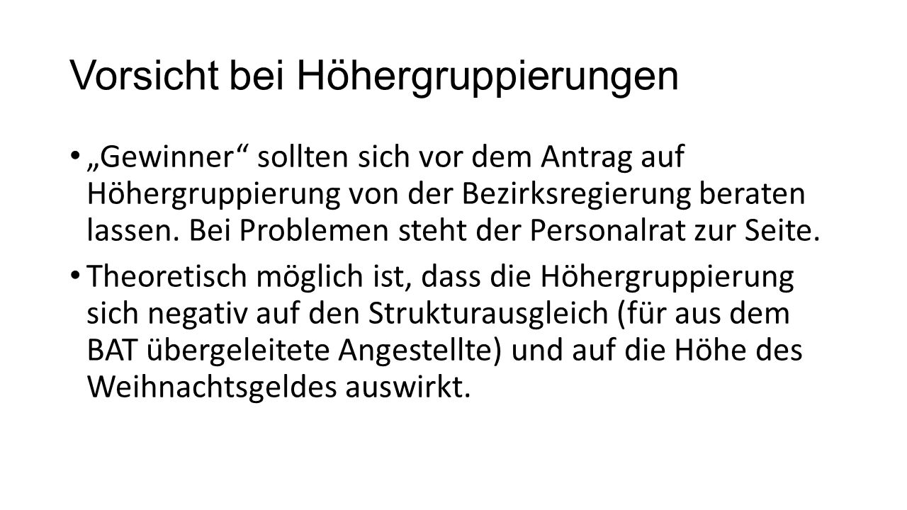 Die neue Eingruppierung der angestellten Lehrkräfte durch den Tarifvertrag Entgeltordnung = TV
