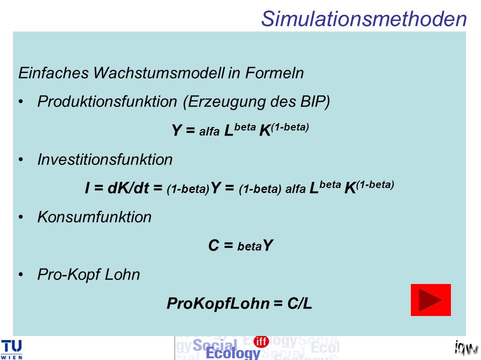 I = dK/dt = (1-beta)Y = (1-beta) alfa Lbeta K(1-beta)