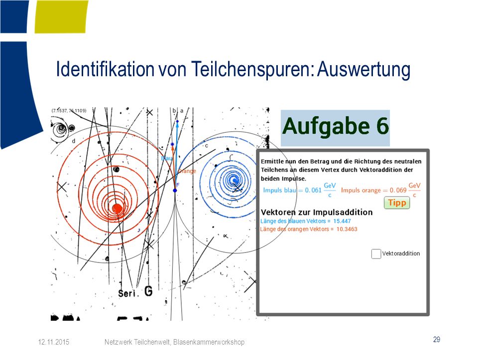 Identifikation von Teilchenspuren: Auswertung