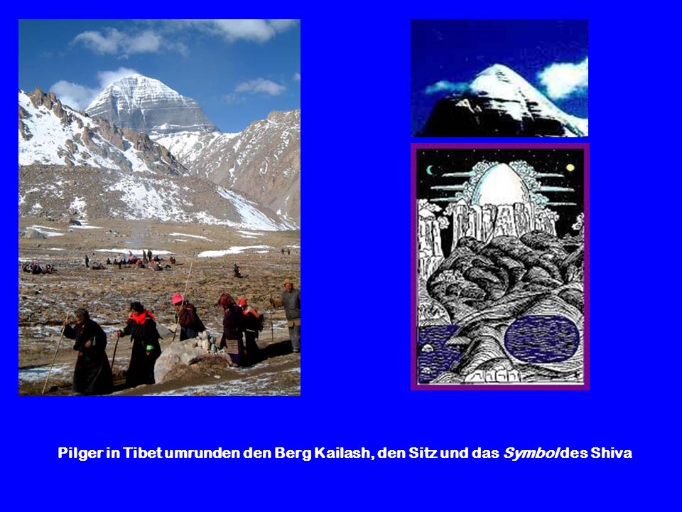 Pilger in Tibet umrunden den Berg Kailash, den Sitz und das Symbol des Shiva