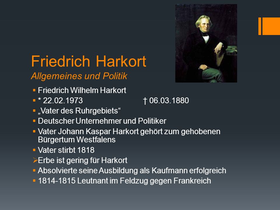 Friedrich Harkort Allgemeines und Politik