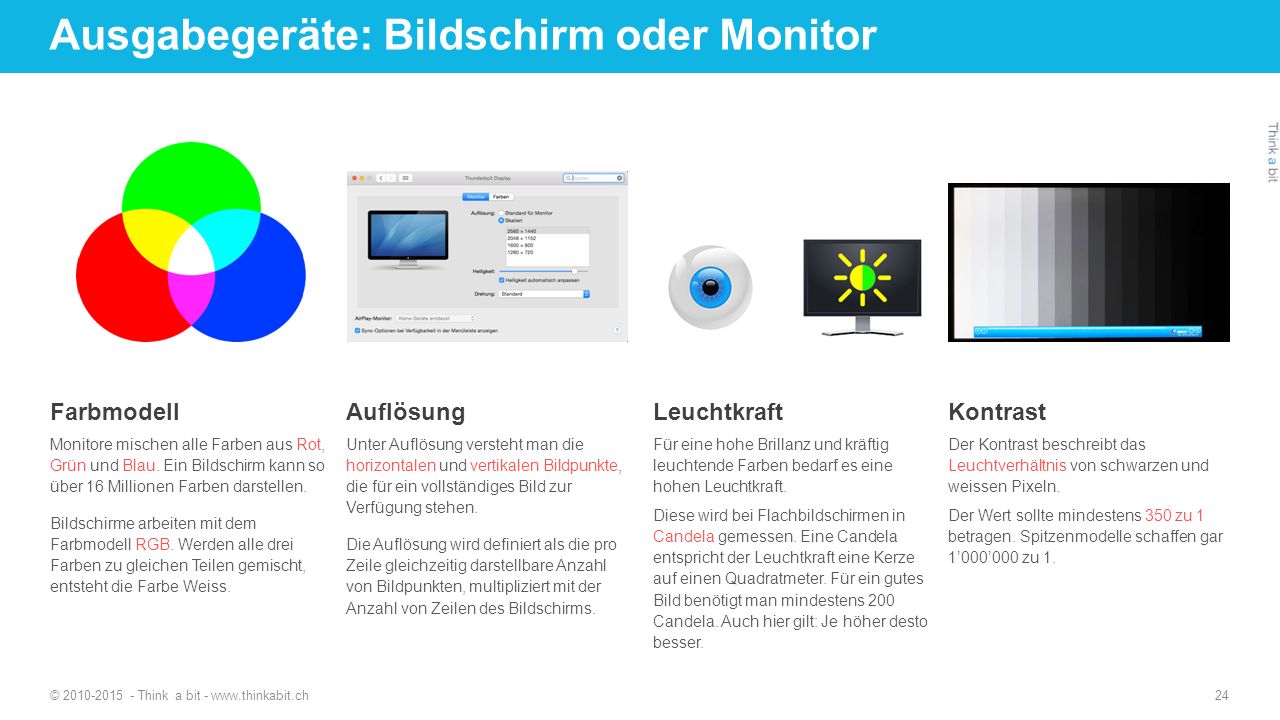 Ausgabegeräte: Bildschirm oder Monitor