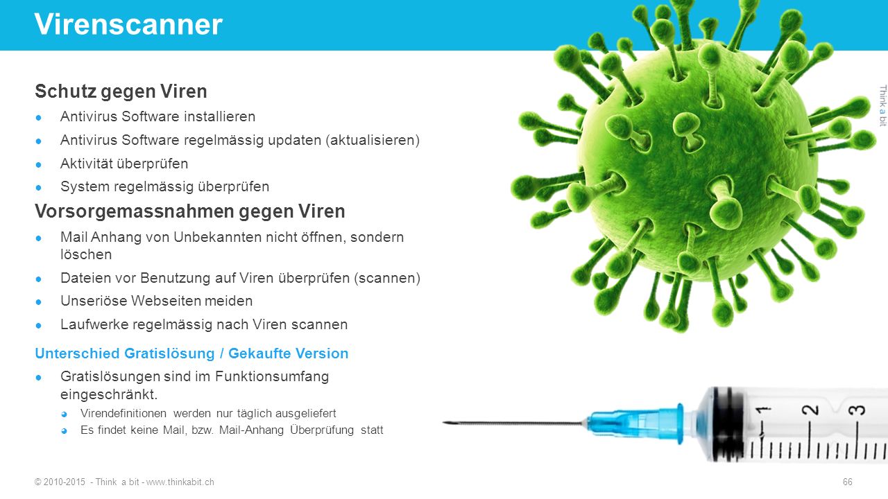 Virenscanner Schutz gegen Viren Vorsorgemassnahmen gegen Viren