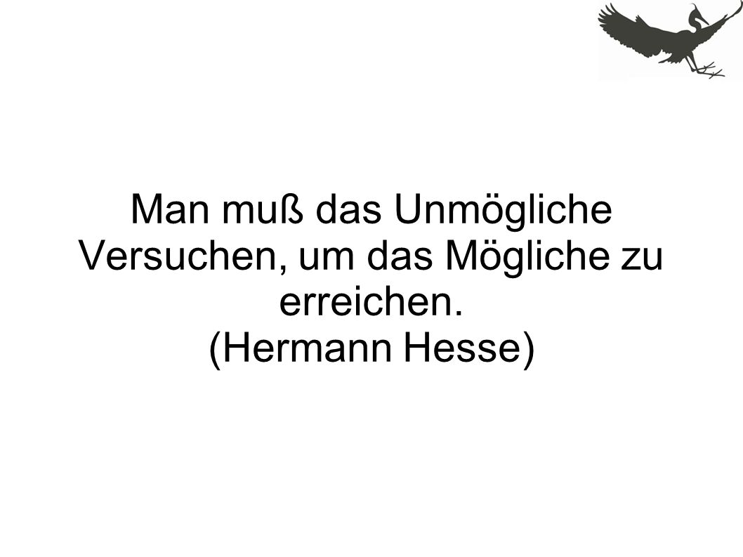 Man muß das Unmögliche Versuchen, um das Mögliche zu erreichen