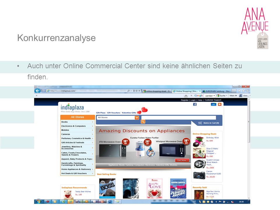 Konkurrenzanalyse Auch unter Online Commercial Center sind keine ähnlichen Seiten zu finden.