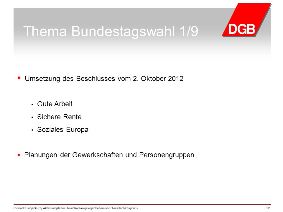 Thema Bundestagswahl 1/9