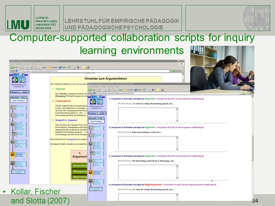 Computer-supported collaboration scripts for inquiry learning environments