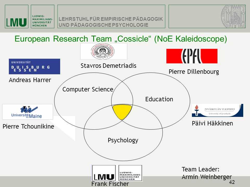 European Research Team „Cossicle (NoE Kaleidoscope)