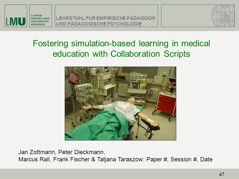 Fostering simulation-based learning in medical education with Collaboration Scripts