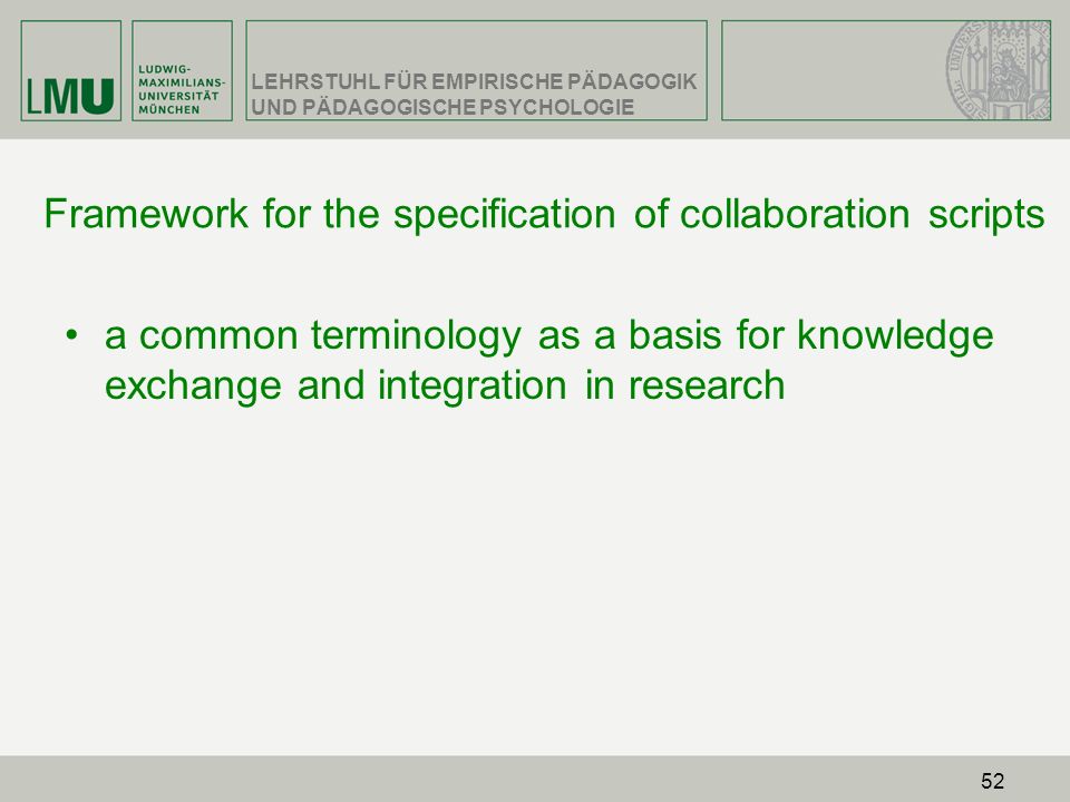 Framework for the specification of collaboration scripts