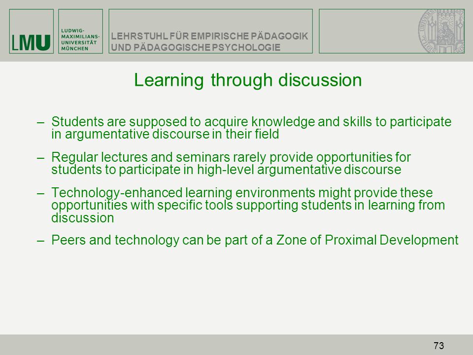 Learning through discussion