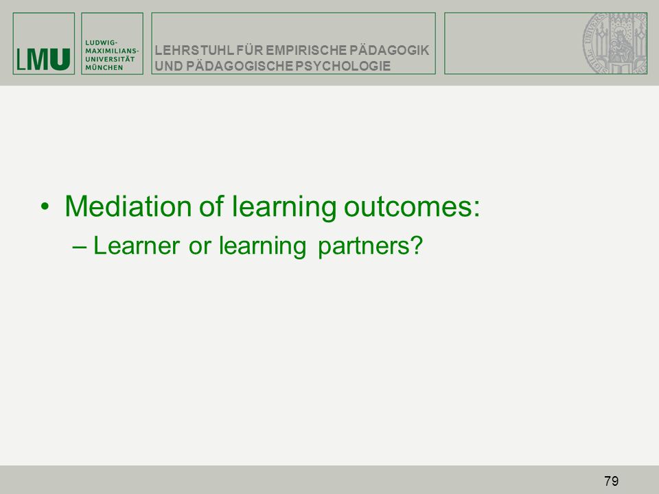 Mediation of learning outcomes: