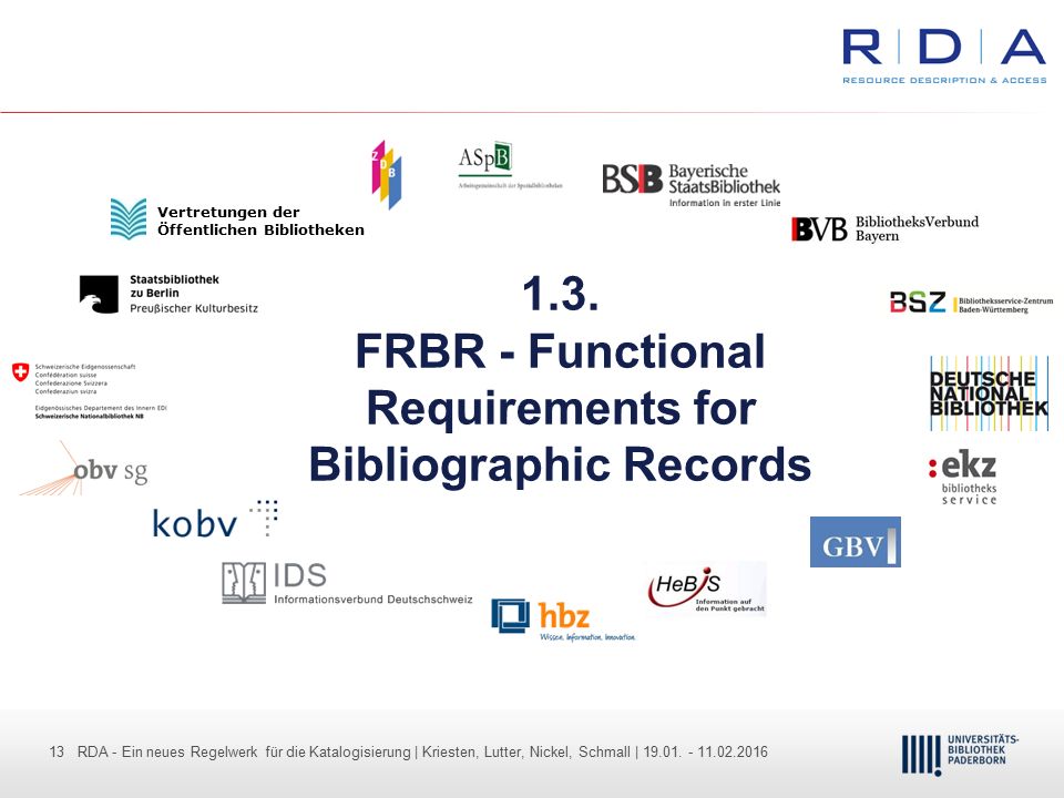 1.3. FRBR - Functional Requirements for Bibliographic Records