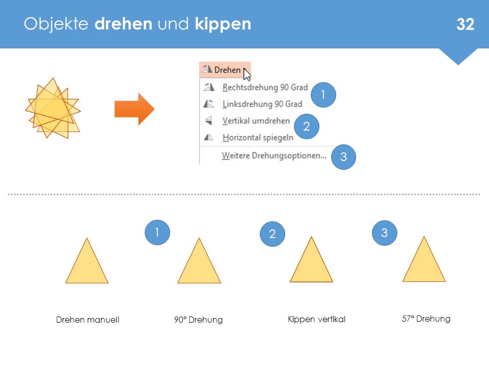 Objekte drehen und kippen